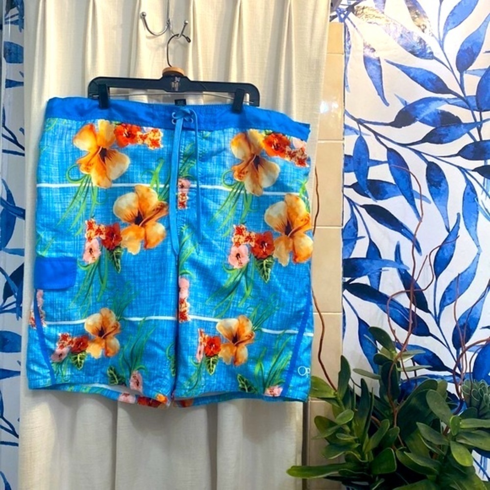 Men’s OP Ocean Pacific Tropical Board Shorts Size 2XL